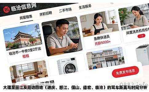 大理至丽江及周边四地（迪庆、怒江、保山、德宏、临沧）的驾车距离与时间分析