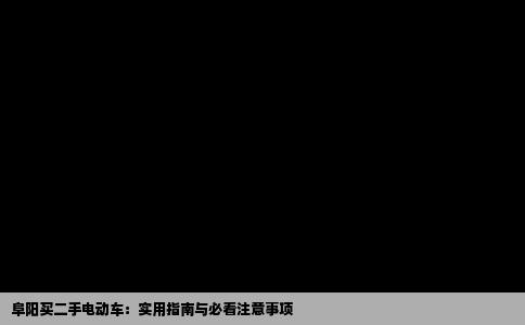 阜阳买二手电动车：实用指南与必看注意事项